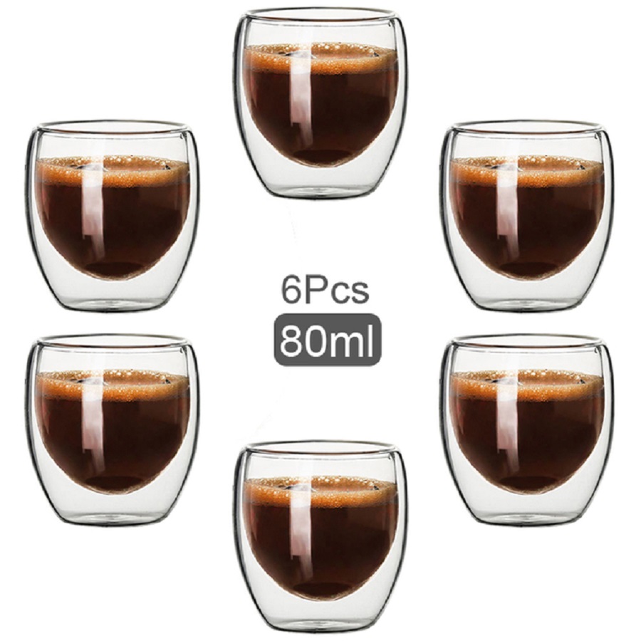 Coffee Tea Catering - Double Walled Glass Coffee Mugs Glass