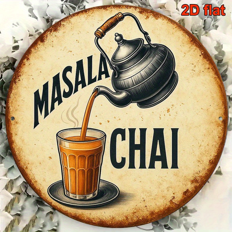 Coffee Tea Recipe - Masala Chai Metal Sign Vintage 2D