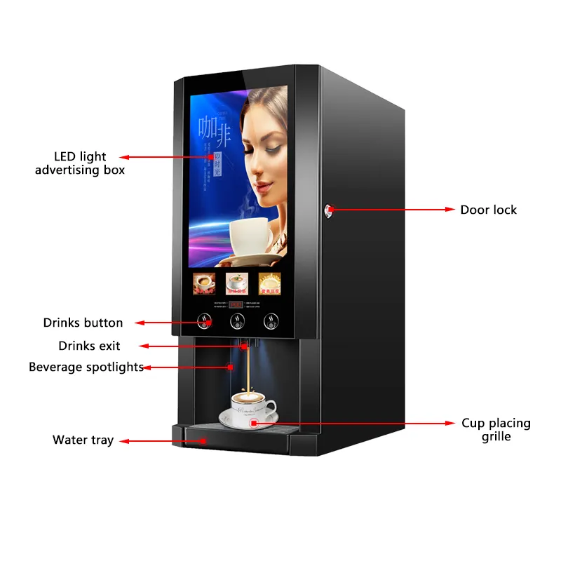Smart Touch Screen Fully Autom - Coffee Tea Vending Machine recensie en prijs