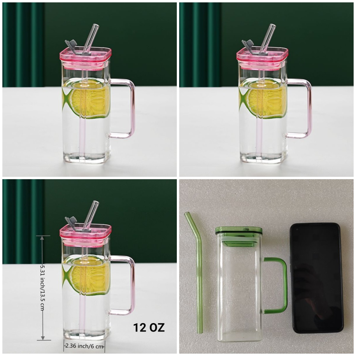 1 Pcs Pink Glass Cup, 6 Col Sq - Coffee Tea & Hot Chocolate recensie en prijs