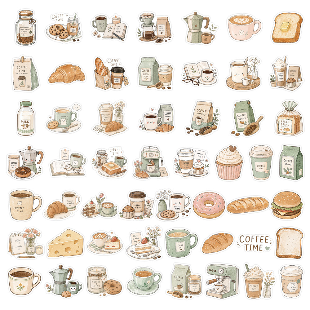 50-100 PCS Coffee Time Sticker - Coffee Tea Journal recensie en prijs