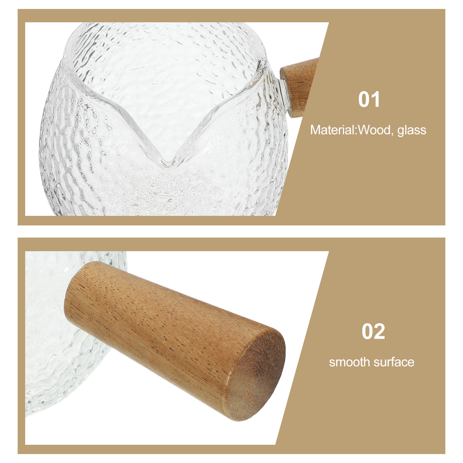 Wooden Handle Glass Milk Pitch - Coffee Tea Jug recensie en prijs