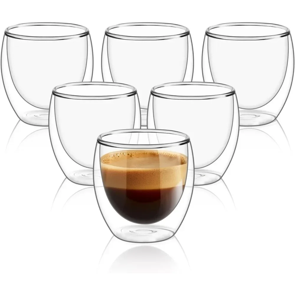 6 pcs Clear Double Wall Glass  - Coffee Tea Catering recensie en prijs