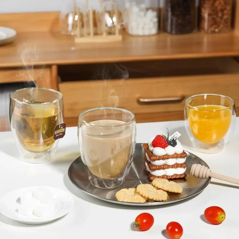 6 pcs Clear Double Wall Glass  - Coffee Tea Catering recensie en prijs