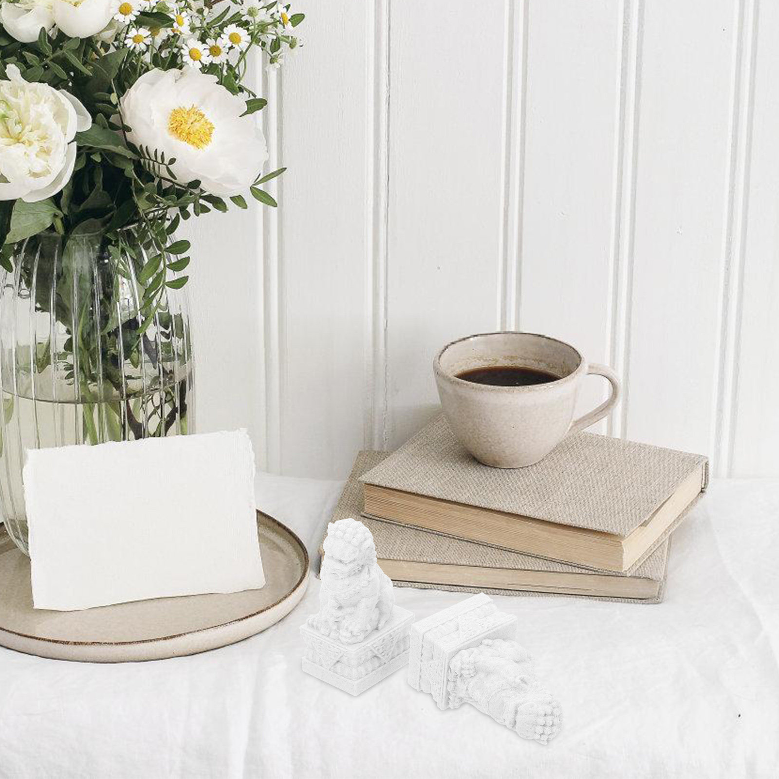 1Pair Exquisite Mini Lion Stat - Coffee Tea Garden recensie en prijs