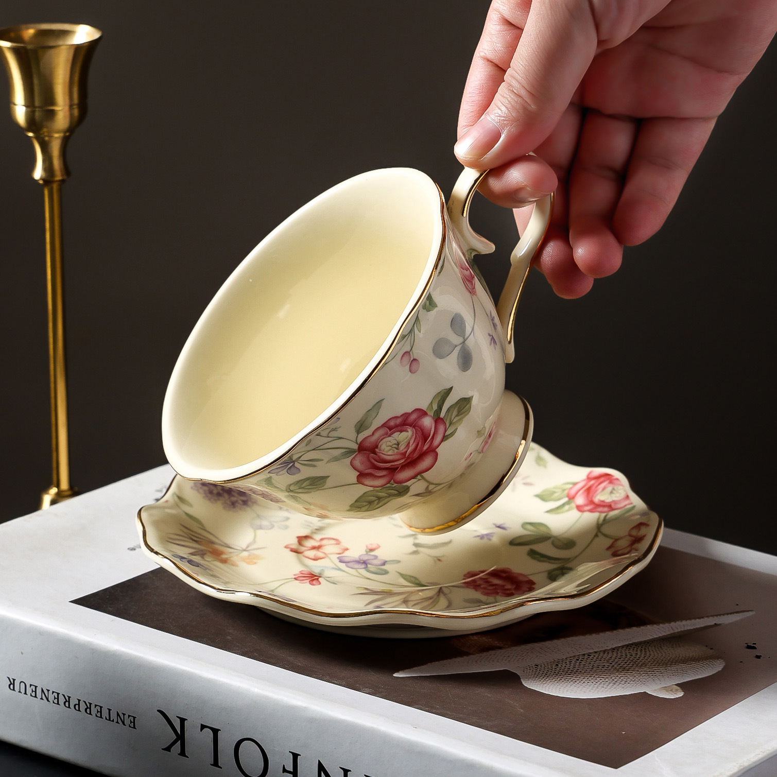 Gold-plated Rose Texture Ceram - Coffee Tea & Hot Chocolate recensie en prijs