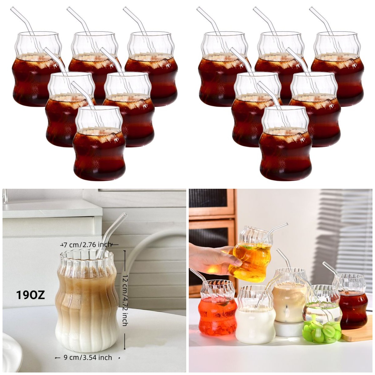 6 Pcs 19oz Glass Coffee Cup Se - Coffee Tea & Hot Chocolate recensie en prijs