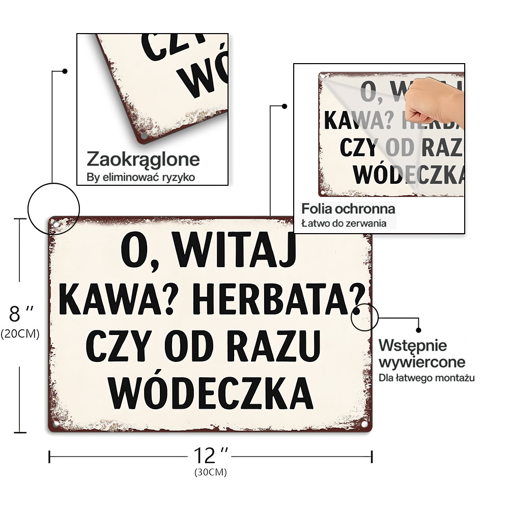 Vintage Metal Sign, Polish Fun - Coffee Tea Vodka recensie en prijs