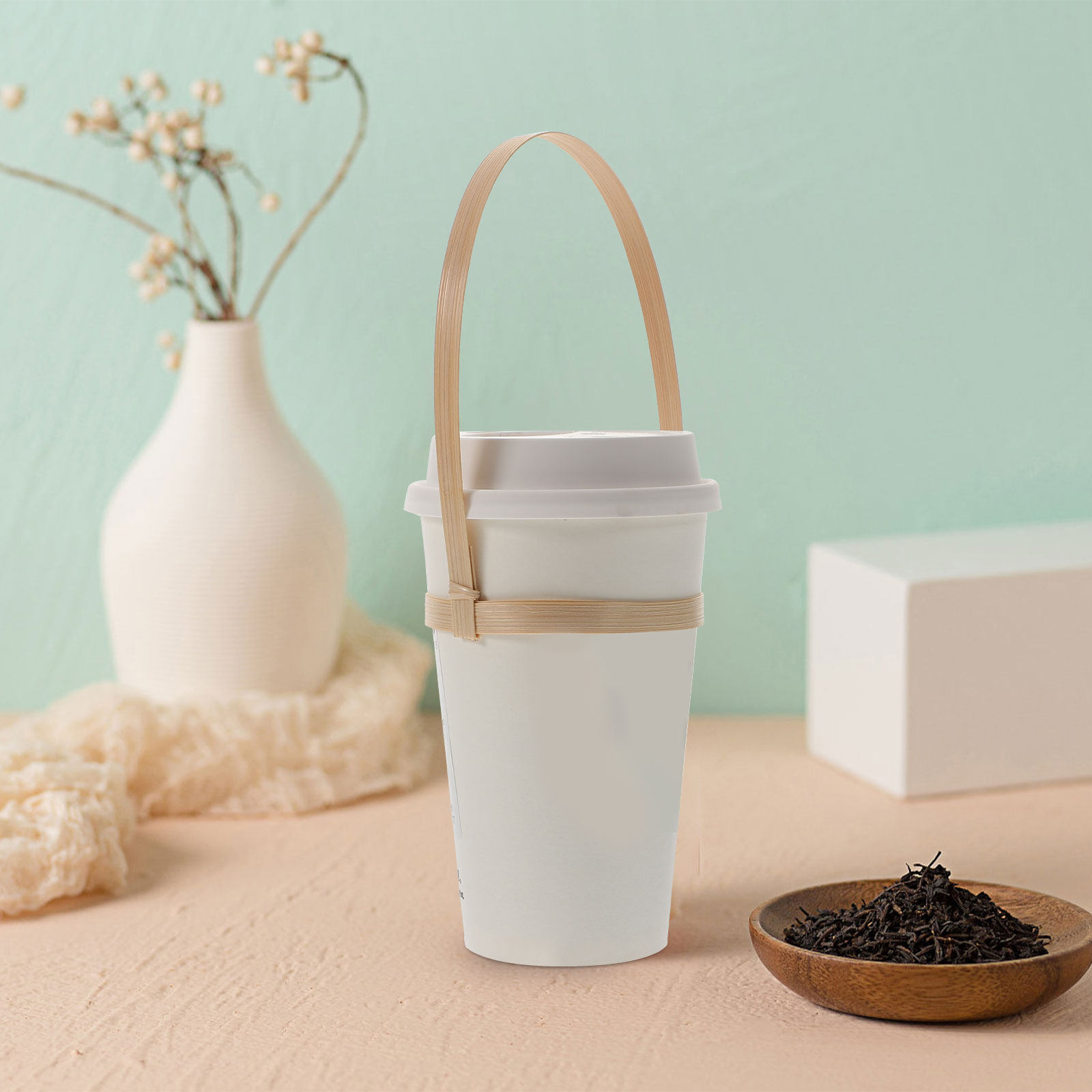 10Pcs Bamboo Drink Cup Carrier - Bamboo Tea Tray recensie en prijs