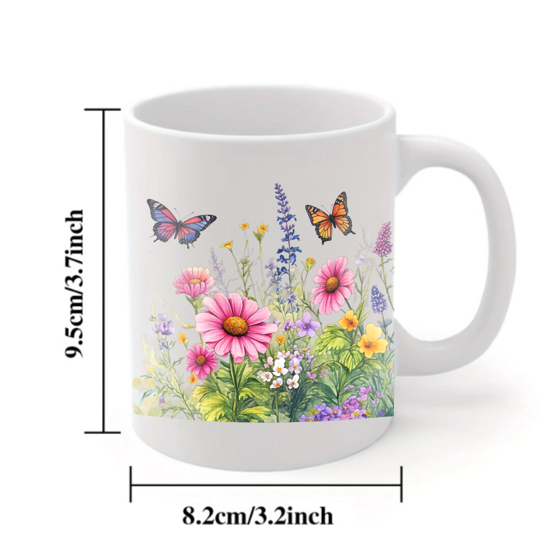 Ceramic cup white flower garde - Coffee Tea Garden recensie en prijs