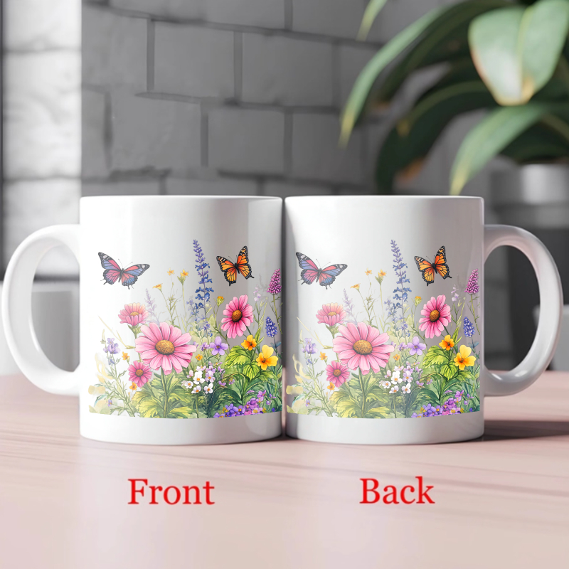 Ceramic cup white flower garde - Coffee Tea Garden recensie en prijs