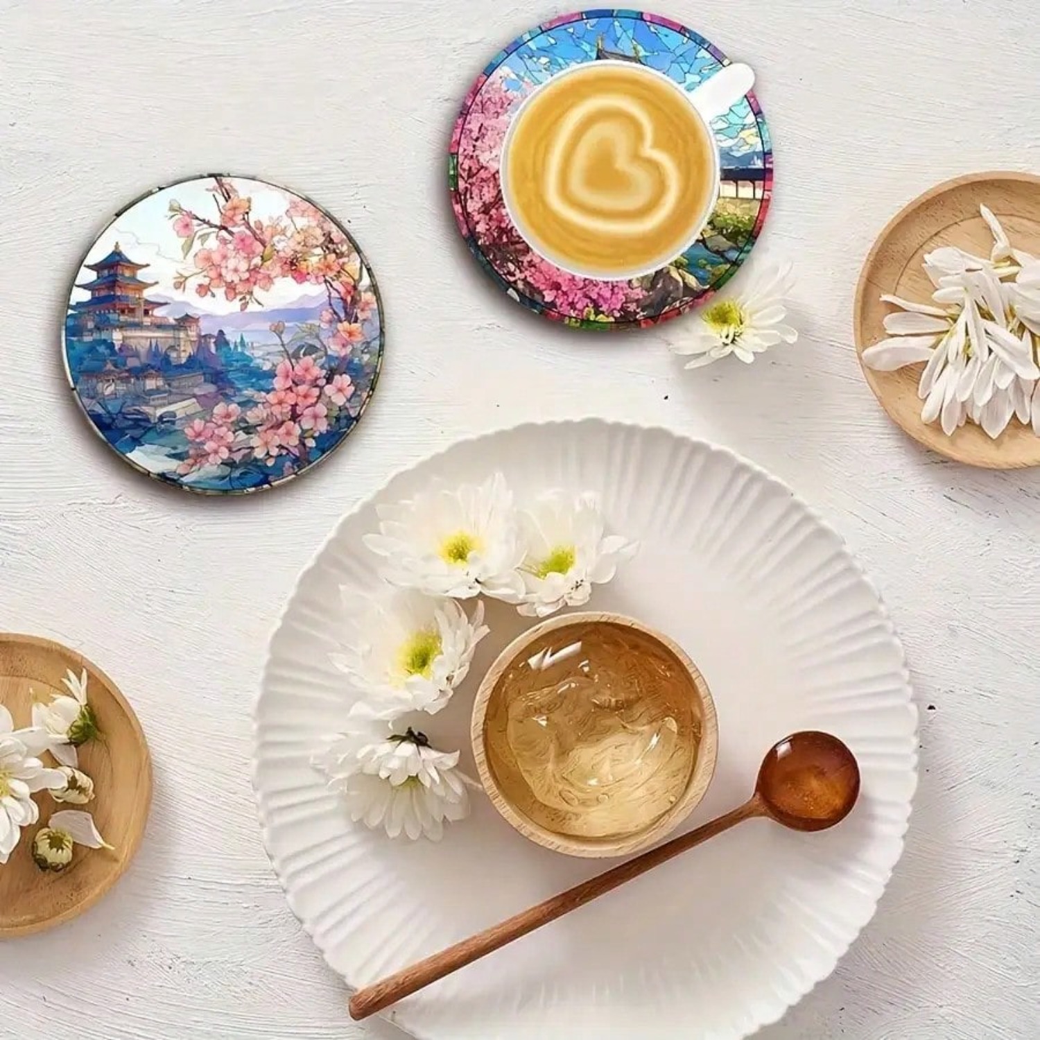 2D FLAT 6pcs/Set Japanese Cher - Coffee Tea Garden recensie en prijs